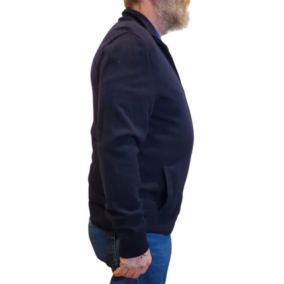 CALVIN KLEIN SZ XL Men's Extra Fine Merino Wool Zip Front Cardigan Sweater Navy - Picture 3 of 9